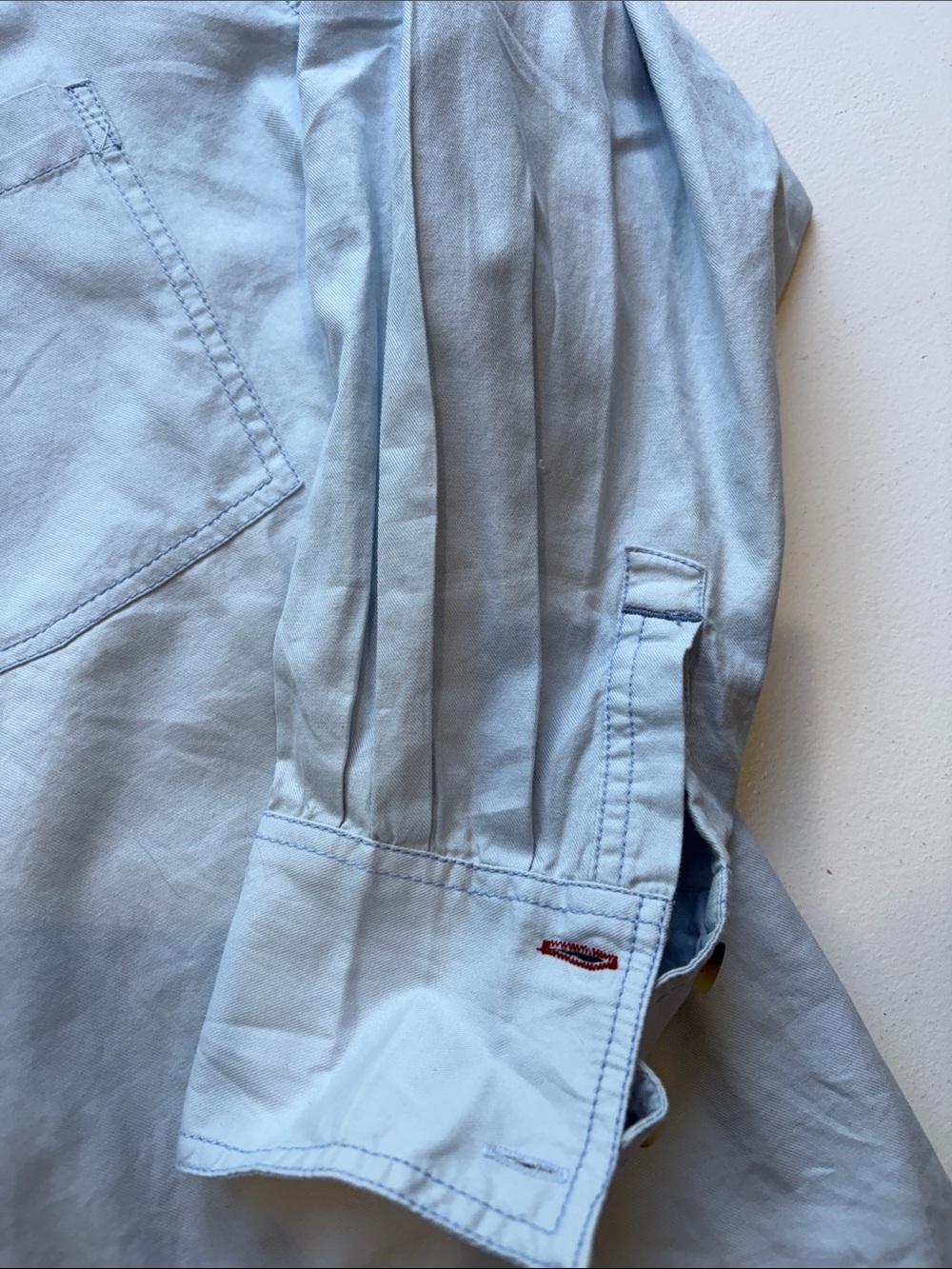 NWOT Free People Freddie oversized Light Blue Button-down cotton shirt size XS - Picture 6 of 12